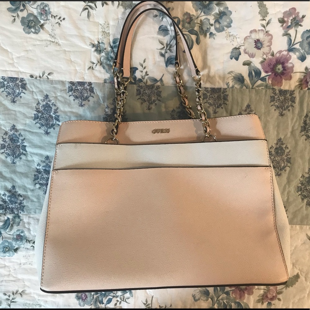 Guess Pastel Pink and White Purse